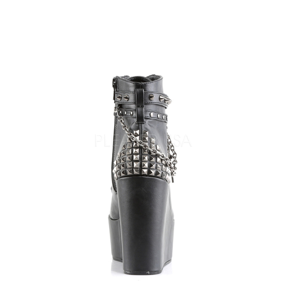 Platform Lace Up Pentagram Wedge Ankle Boots - Picture 4 of 5